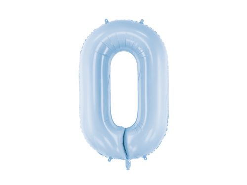 Szám fólia lufi ''0'' 86 cm világoskék