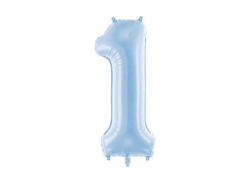 Szám fólia lufi ''1'' 86 cm világoskék