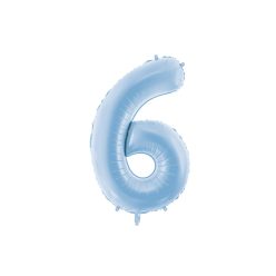   Szám fólia lufi ''6'' 86 cm világoskék
