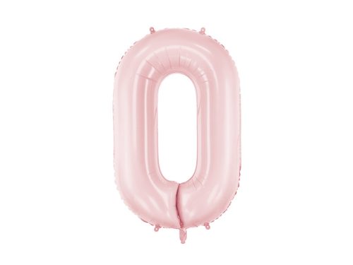 Szám fólia lufi ''0'' 86 cm világos rózsaszín