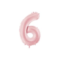   Szám fólia lufi ''6'' 86 cm világos rózsaszín