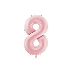   Szám fólia lufi ''8'' 86 cm világos rózsaszín