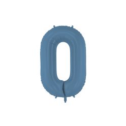   Szám fólia lufi ''0'' 86 cm matt sötétkék