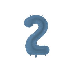   Szám fólia lufi ''2'' 86 cm matt sötétkék