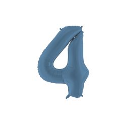   Szám fólia lufi ''4'' 86 cm matt sötétkék
