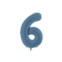   Szám fólia lufi ''6'' 86 cm matt sötétkék