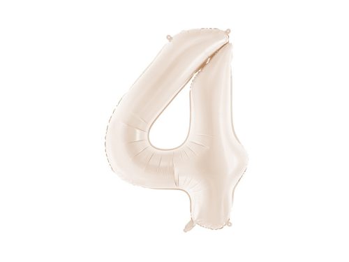 Szám fólia lufi ''4'' 86 cm világos bézs