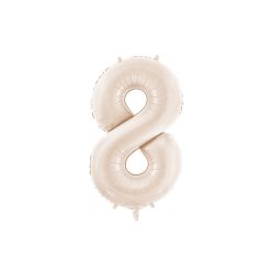   Szám fólia lufi ''8'' 86 cm világos bézs