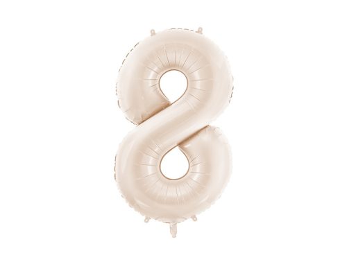 Szám fólia lufi ''8'' 86 cm világos bézs