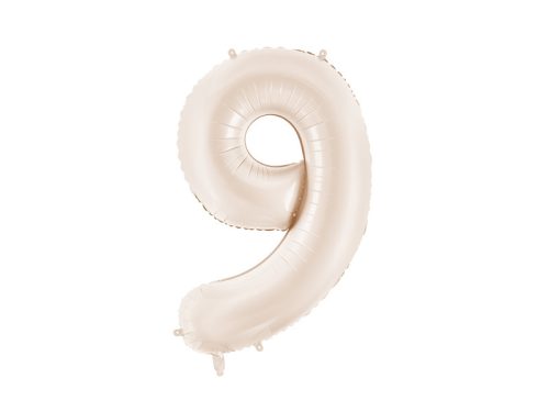 Szám fólia lufi ''9'' 86 cm világos bézs