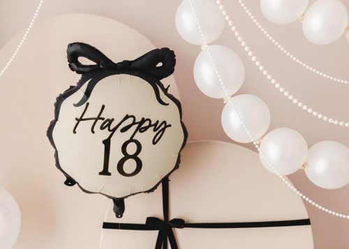 "Happy 18"  szülinapi fólia lufi 47x45 cm