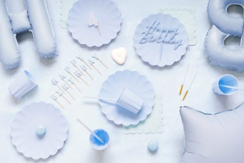 Fodros szélű szalvéták - pasztell kék (12 db)