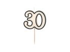 Szülinapi számgyertya "30" fekete és fehér