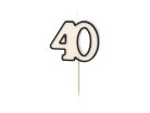 Szülinapi számgyertya "40" fekete és fehér