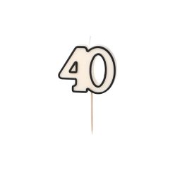 Szülinapi számgyertya "40" fekete és fehér