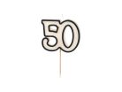 Szülinapi számgyertya "50" fekete és fehér