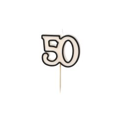 Szülinapi számgyertya "50" fekete és fehér