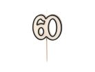 Szülinapi számgyertya "60" fekete és fehér