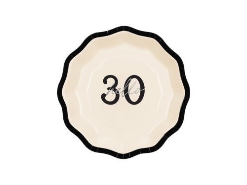 Papírtányér 30. születésnapra "Happy 30" (6 db)