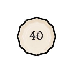   Papírtányér 40. születésnapra "Happy 40" (6 db)
