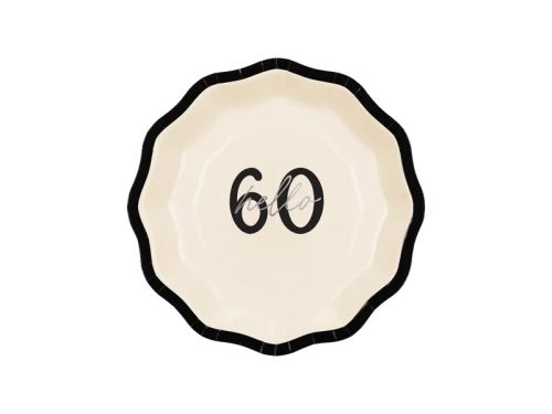 Papírtányér 60. születésnapra "Happy 60" (6 db)