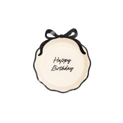   Papírtányér "Happy Birthday" masnival 24 cm (6 db)