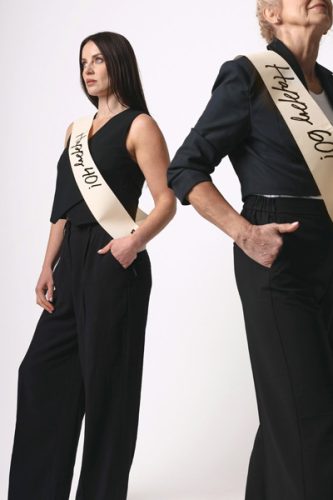 Vállszalag 40. születésnapra "Happy 40" bézs