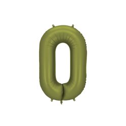 Szám fólia lufi' '0'' 86cm olívazöld