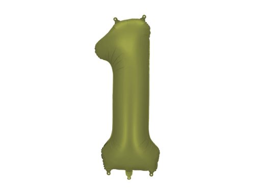 Szám fólia lufi ''1'' 86cm olívazöld