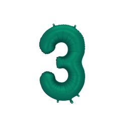   Szám fólia lufi ''3'' 86cm sötétzöld