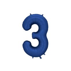 Szám fólia lufi ''3'' 86cm sötétkék