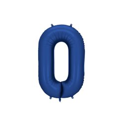 Szám fólia lufi ''0'' 86cm sötétkék