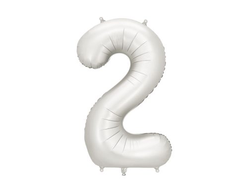 Szám fólia lufi ''2'' 86cm ezüst