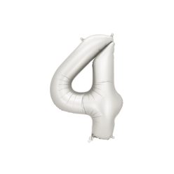 Szám fólia lufi ''4'' 86cm ezüst