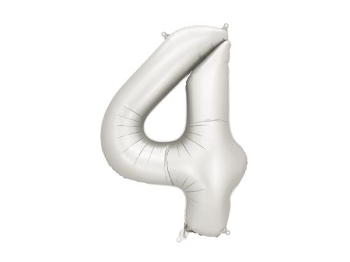 Szám fólia lufi ''4'' 86cm ezüst