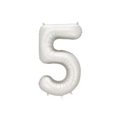 Szám fólia lufi ''5'' 86cm ezüst