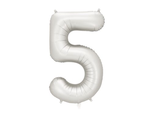 Szám fólia lufi ''5'' 86cm ezüst