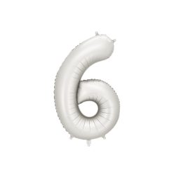 Szám fólia lufi ''6'' 86cm ezüst