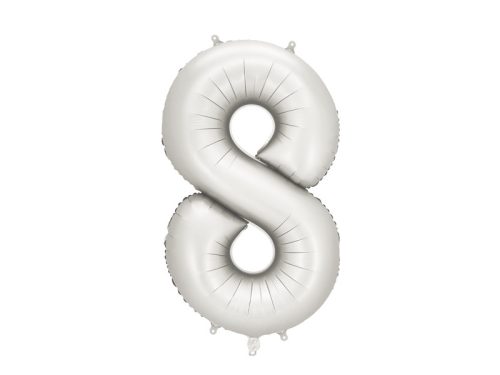 Szám fólia lufi ''8'' 86 cm ezüst