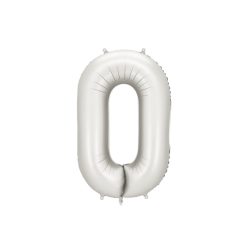 Szám fólia lufi ''0'' 86cm ezüst