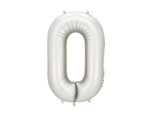 Szám fólia lufi ''0'' 86cm ezüst