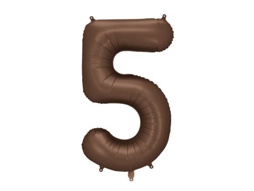 Szám fólia lufi ''5'' 86cm kávébarna