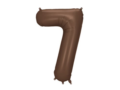Szám fólia lufi ''7'' 86 cm kávébarna