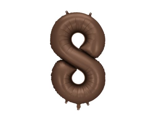 Szám fólia lufi ''8'' 86 cm kávébarna