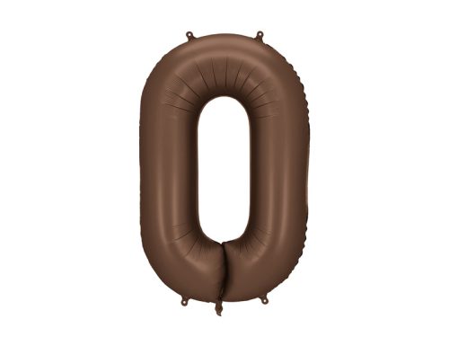 Szám fólia lufi ''0'' 86cm kávébarna