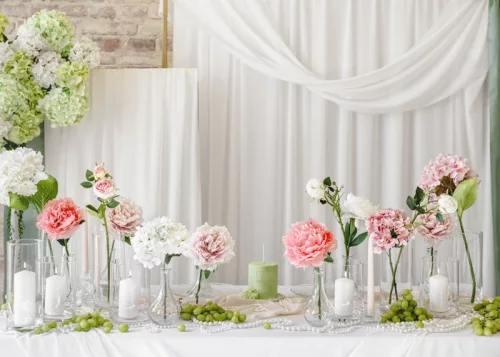 Művirág – Bimbózó rózsaszál, világos krém