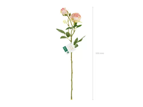 Művirág – Bimbózó rózsaszál, világos púderrózsaszín