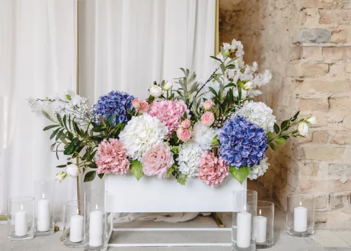 Művirág – Hortenzia, világos rózsaszín