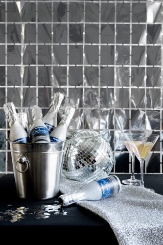 Pezsgősüveg konfetti ágyú – Ezüst