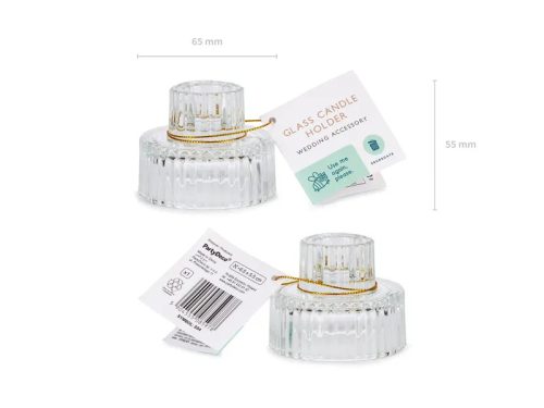 Üveg mécsestartó – 2 az 1-ben peremmel (1 db)